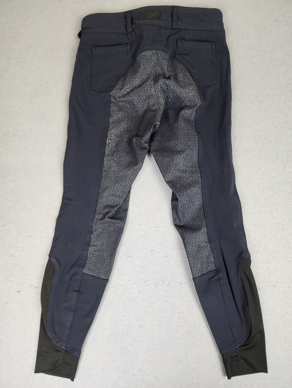 Dover Saddlery Navy Riding Breeches with Knee Patches Equestrian Horse - Picture 7 of 13